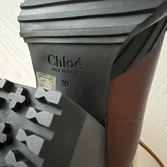 Chloe Rylee shearling-trimmed leather and rubber ankle boots 39 - Picture 7 of 7